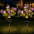 thumbnail image 1 of Rirool 2-Pack Purple Solar Peony Flower Garden Stake Lights, Warm White LED Outdoor Waterproof Decorative Lights with Auto On/Off for Yard Lawn Patio Pathway Walkway Flower Bed Decor, 1 of 8