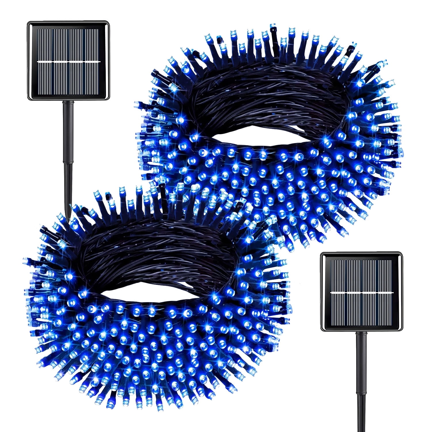Walmart Black Friday Deals 2025 Rirool Solar Christmas Lights Outdoor, 2-Pack 100 LED 39ft Blue String Lights, 8 Modes, Waterproof