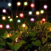 Rirool 2-Pack Solar Firefly Lights   20 LED Outdoor Garden Decor, Waterproof, Wind-Powered, Multicolor & Warm White, Romantic Patio Lighting