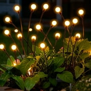 Rirool 2-Pack Solar Firefly Lights – 20 LED Outdoor Garden Decor, Waterproof, Wind-Powered, Multicolor & Warm White, Romantic Patio Lighting