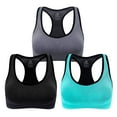 thumbnail image 1 of Rirool 3-Pack Women's Racerback Sports Bras, High-Impact Workout Yoga Gym Activewear Fitness Bra XL, 1 of 8