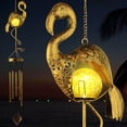 thumbnail image 1 of Rirool 42" Flamingo Solar Wind Chime with Metal Tubes & Crackle Glass Ball, Outdoor Garden Decoration, Memorial Gift for Yard, Patio, Porch, 1 of 8