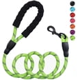 thumbnail image 1 of Rirool 5ft 1/2in Green Nylon Rope Dog Leash, Heavy Duty Reflective Pet Lead with Soft Padded Anti-Slip Handle and Metal Clasp for Medium Large Dogs 18-120 lb, Daily Walking Training, 1 of 6