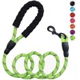 thumbnail image 1 of Rirool 5ft 1/2in Green Nylon Rope Dog Leash, Heavy Duty Reflective Pet Lead with Soft Padded Anti-Slip Handle and Metal Clasp for Medium Large Dogs 18-120 lb, Daily Walking Training, 1 of 6
