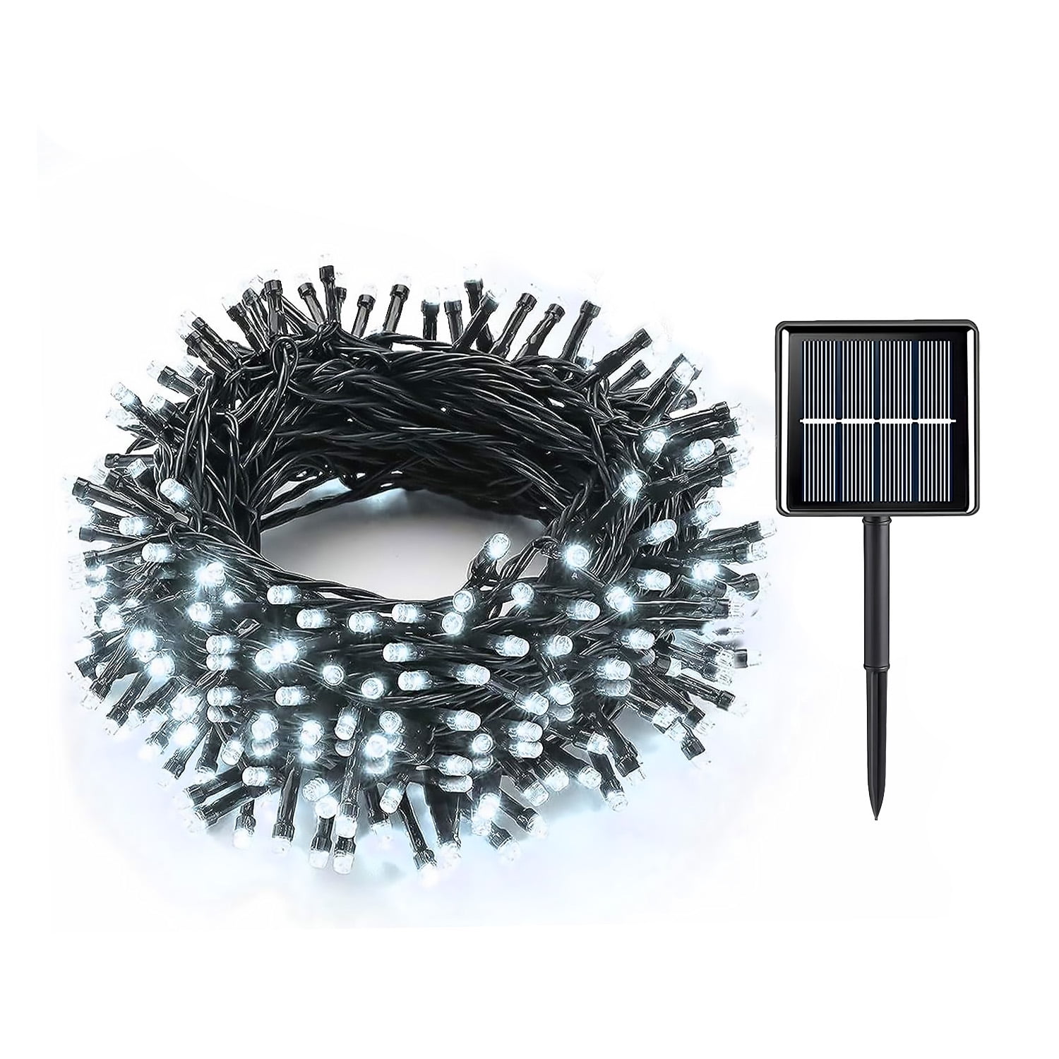 Rirool 72ft 200 LED Solar Christmas Lights White, Waterproof Outdoor String Lights with 8