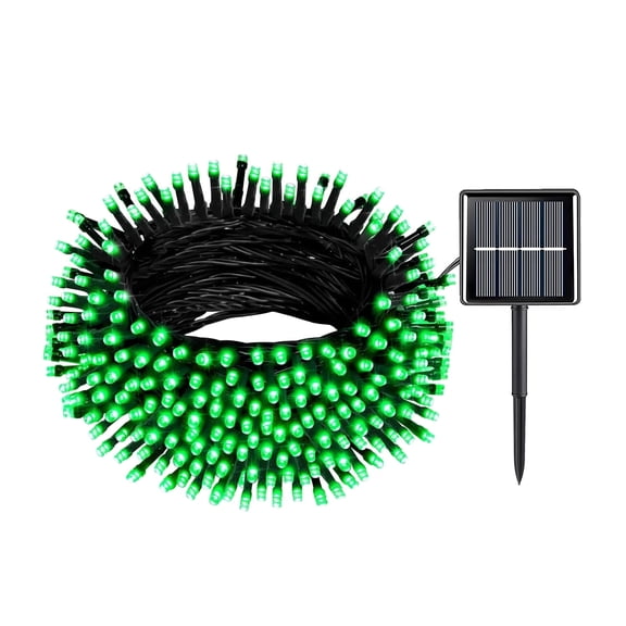 Rirool 72ft Green Solar Halloween Lights - 200 LED, Waterproof Outdoor String Lights with 8 Modes for Patio, Garden, Tree - Halloween and Christmas Decorations