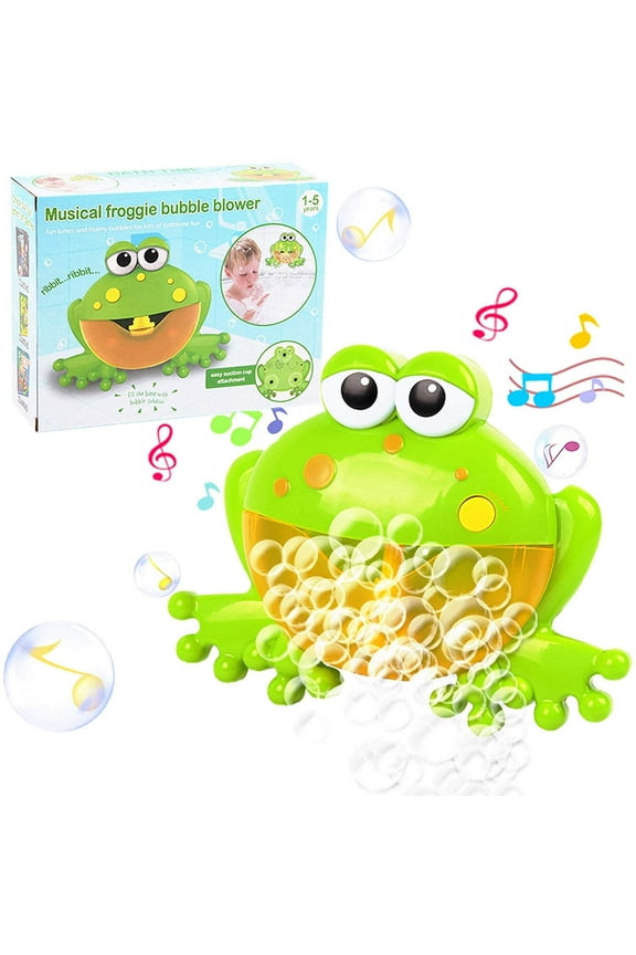 Baby Bath Bubble Toys Set,Tub Big Frog Automatic Bubble Maker Blower Toys with 12 Music Baby Fun Shower Toys, for Boys, Girls