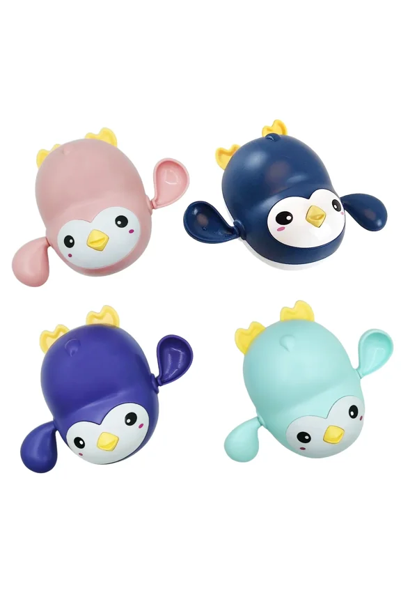 Penguin Wind-up Baby Bath Toys, Floating Water Playset for Toddlers, Safe Colourful Educational Bath Time Toys for Boys and Girls