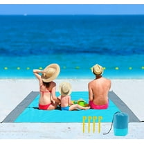 Rirool Beach Blanket, Sandproof Beach Mat Large 4-7 Persons, Waterproof Picnic Storage Bag (83"x78")