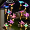 thumbnail image 1 of Rirool Color Butterfly Bell Solar Butterfly Wind Chimes - Gifts, Lights, Outdoor Hanging, Gardening, Mom Garden Decor, 1 of 9