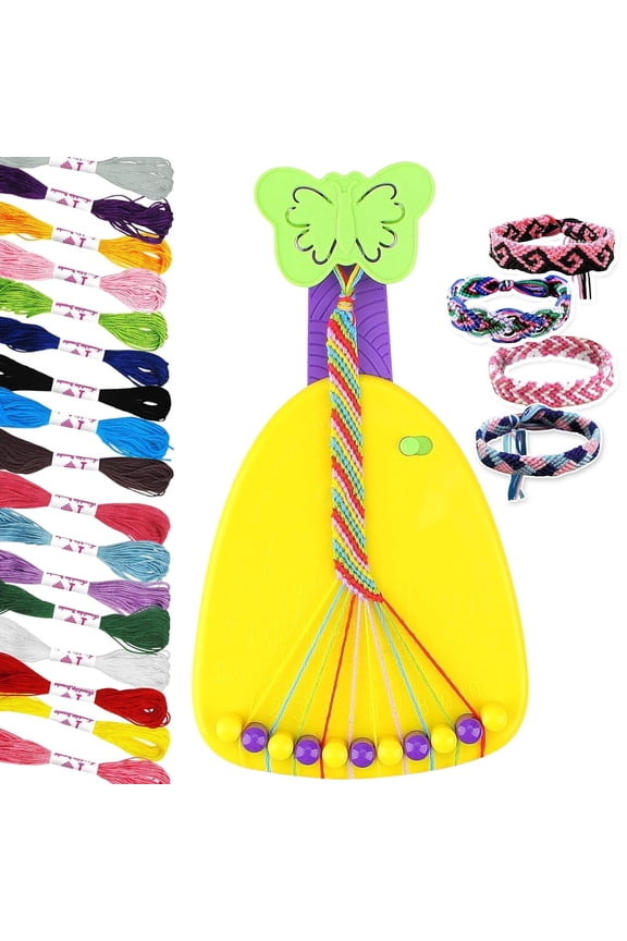 DIY String Maker Friendship Bracelet Craft Kit with 25 Threads, Arts and Crafts Toy for Girls 8-12 - Christmas Birthday Gift