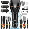 thumbnail image 1 of Rirool Electric Callus Remover Kit, 18-in-1 Pedicure Tool Set with 3 Roller Heads for Removing Cracked Heels and Dead Skin，Black, 1 of 7