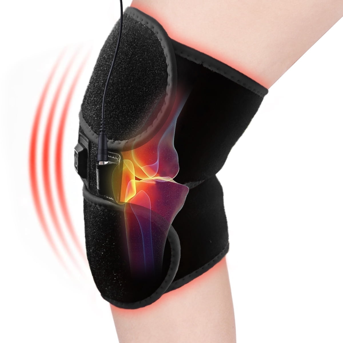 Rirool Heated Knee Brace for Arthritis Pain Relief, 3 Adjustable Temperature, Knee Massager with Hea