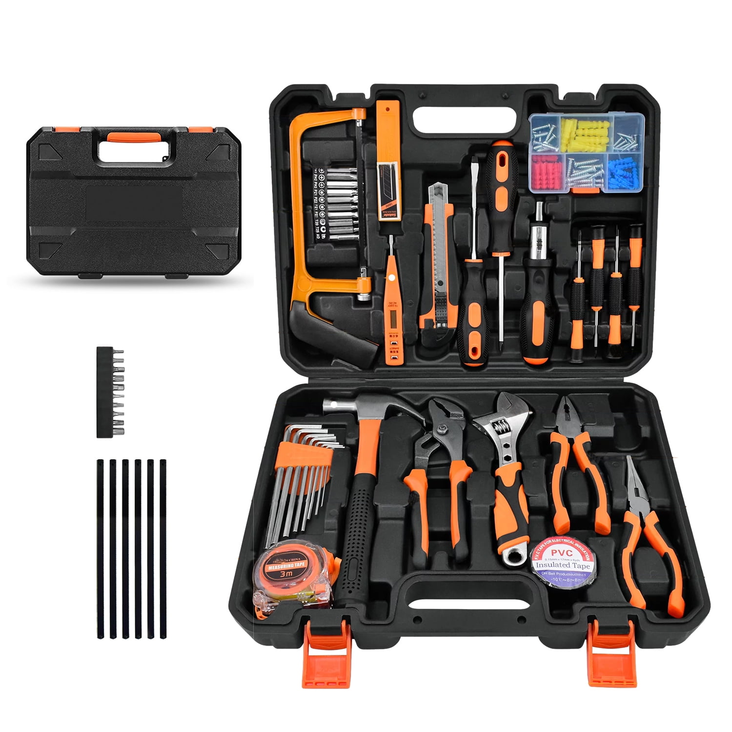 Rirool Household Hand Tool Set, 148 Piece Basic Hand Tool Kit with Durable Toolbox for Men Women, Complete Tool Set for Home Repairing and DIY Projects