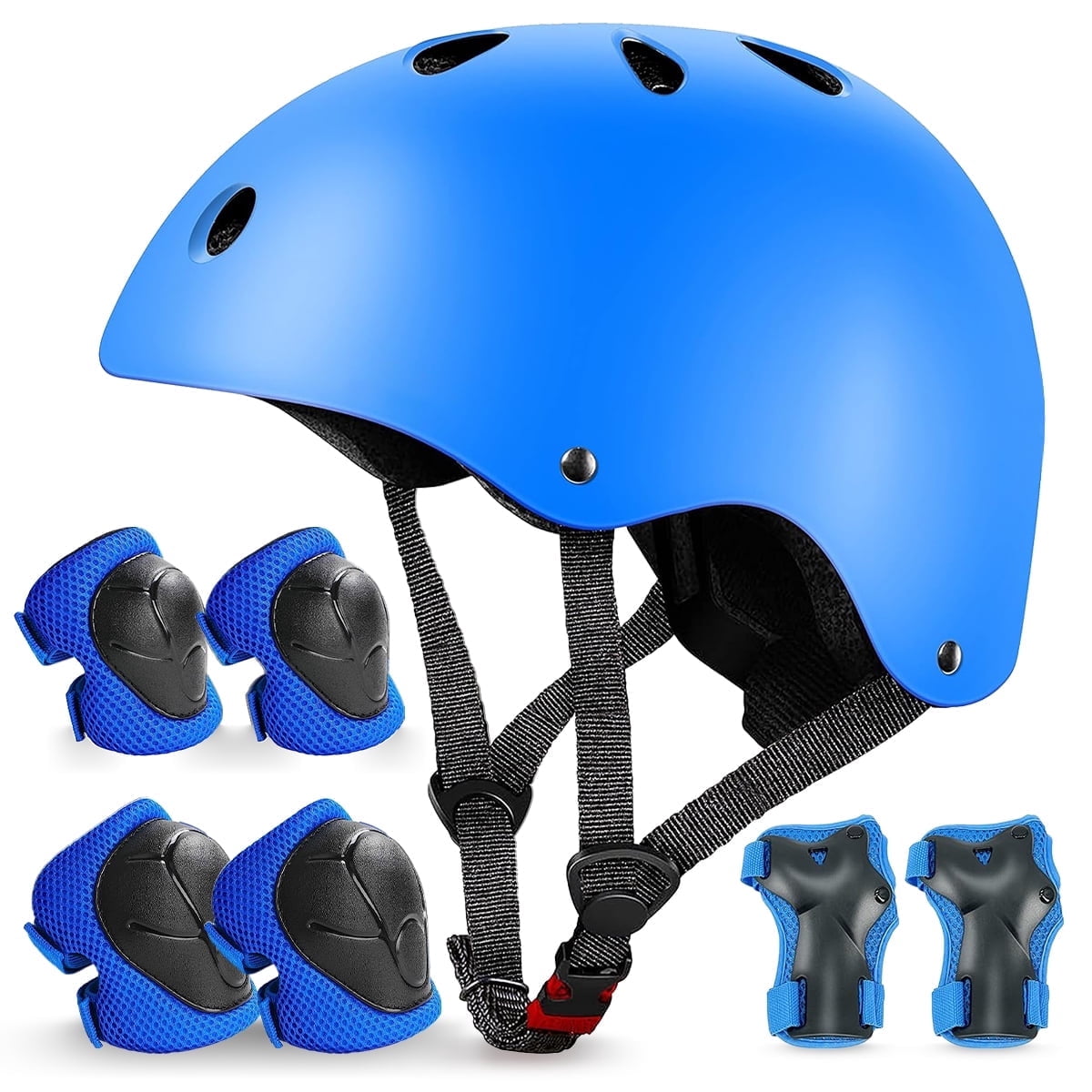 Rirool Kids Bike Helmet & Protective Gear Set - Ages 3-8 Boys Girls - Skateboard Cycling Scooter Rollerblading - Blue