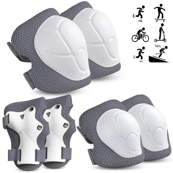 Rirool Kids Protective Gear Set - Knee Pads, Elbow Pads, and Wrist Guards for Skating, Cycling, Rollerblading, Scooter - Toddler to Teen Size (3-10 Years)
