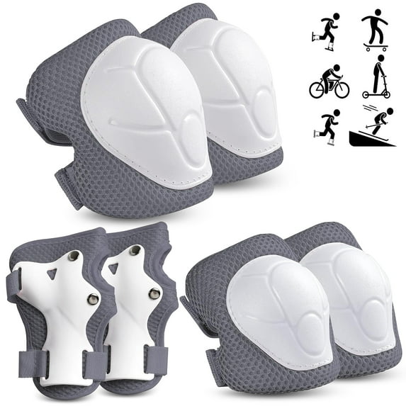 Rirool Kids Protective Gear Set - Knee Pads, Elbow Pads, and Wrist Guards for Skating, Cycling, Rollerblading, Scooter - Toddler to Teen Size (3-10 Years)