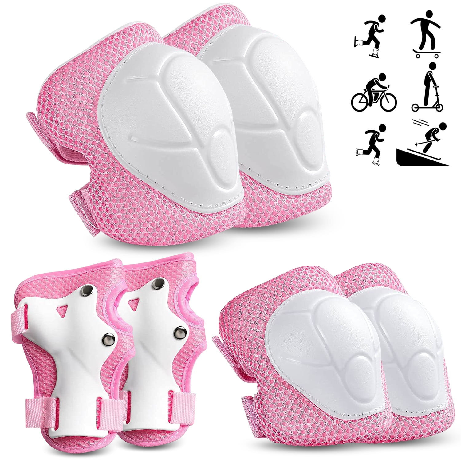 Rirool Kids Protective Gear Set - Knee Pads, Elbow Pads, and Wrist Guards for Skating, Cycling, Rollerblading, Scooter - Toddler to Teen Size (3-10 Years) - Walmart.com