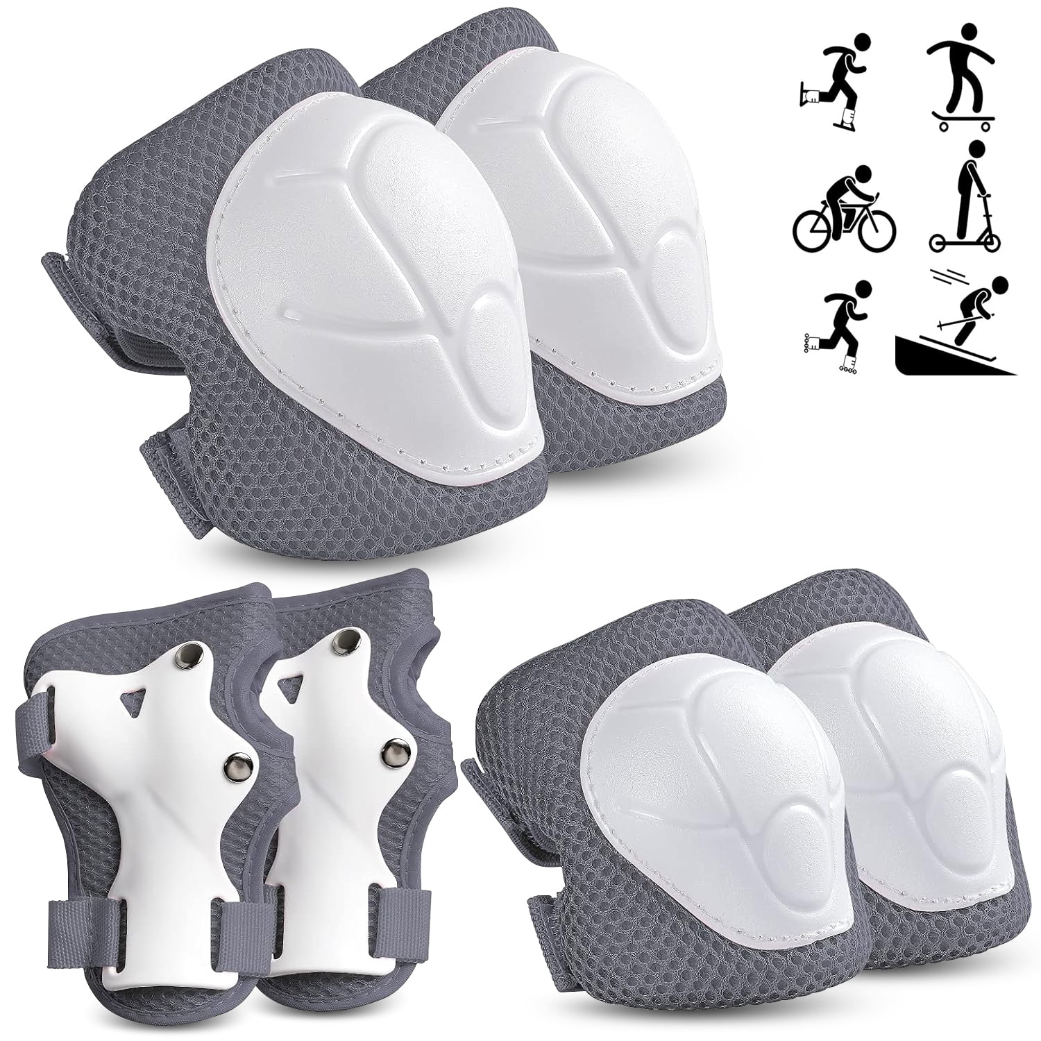 Rirool Kids Protective Gear Set Knee Pads, Elbow Pads, and Wrist
