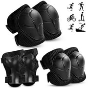 Rirool Kids Protective Gear Set - Knee Pads, Elbow Pads, and Wrist Guards for Skating, Cycling, Rollerblading, Scooter - Toddler to Teen Size (3-10 Years)