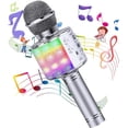 thumbnail image 1 of Rirool Kids Wireless Karaoke Microphone with LED Lights - Portable Handheld Mic Speaker for Home KTV, Birthday Party, and Music Singing, 1 of 6