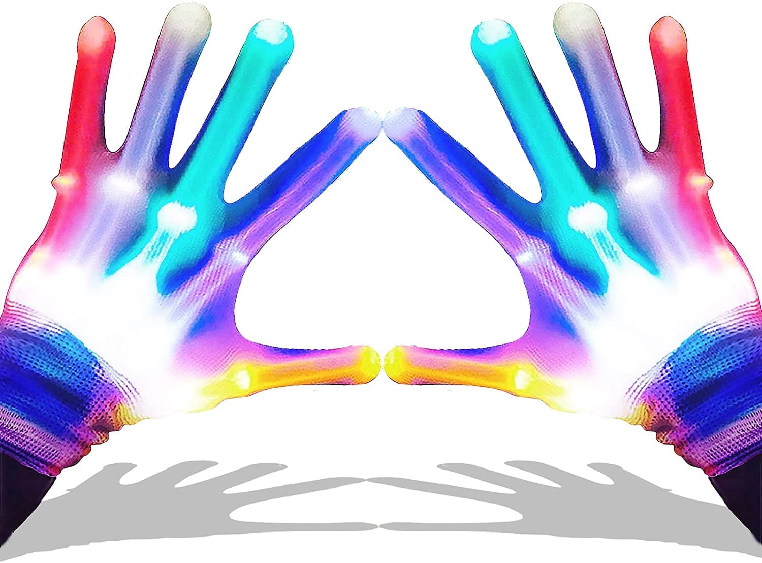 Rirool LED Party Gloves - Multicolor Light-up Dance Costume for Kids - Set of 2 Gloves