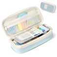 thumbnail image 1 of Rirool Large Capacity Pencil Case, Expandable Pencil Pouch Big Pen Bag for School Supplies with Zipper, Deformable Organizer for Teen Girls Boys, Blue, 1 of 7