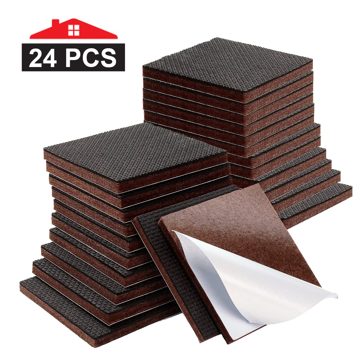 48Pcs Black Nonslip Self Adhesive Floor Protectors Furniture Sofa Table Chair Rubber Feet Pads