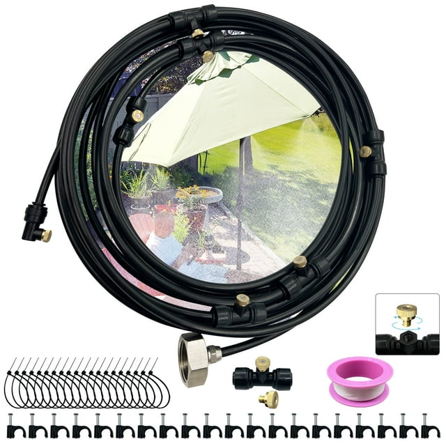 Rirool Outdoor Mister System 26FT Misters with 15 TJoints and
