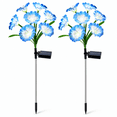 thumbnail image 1 of Rirool Solar Flower Lights Outdoor 2 Pack, Blue LED Garden Lights with 8 Lighting Modes, IP65 Waterproof Solar Garden Stake Lights Auto On/Off for Yard Patio Lawn Decoration, 1 of 8