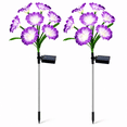 thumbnail image 1 of Rirool Solar Flower Lights Outdoor 2 Pack, Purple LED Garden Lights with 8 Lighting Modes, IP65 Waterproof Solar Garden Stake Lights Auto On/Off for Yard Patio Lawn Decoration, 1 of 8