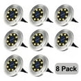 thumbnail image 1 of Rirool Solar Ground Lights, 8 LED Outdoor Waterproof Garden Pathway Lighting - Warm White 8 Pack, 1 of 10