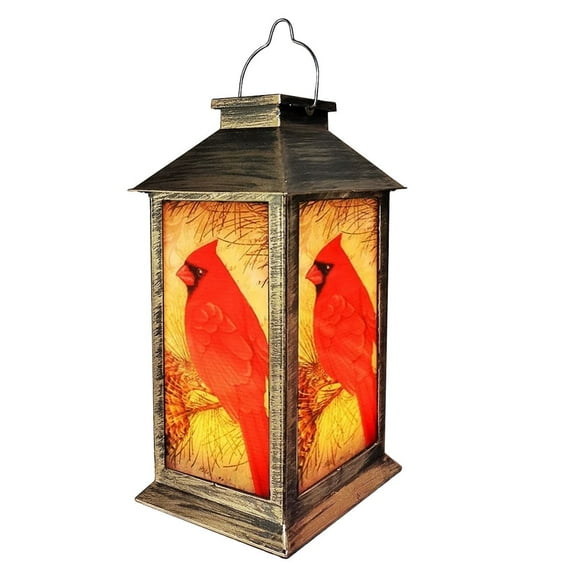 Rirool Solar Cardinal Lantern Lights - Waterproof Outdoor LED Hanging/Tabletop Lamp for Garden, Patio, Yard Decor, Auto On/Off, Warm White