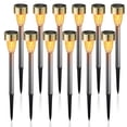thumbnail image 1 of Rirool Solar Pathway Lights Outdoor Waterproof 12 Pack, Solar Powered Garden Stake Lights for Patio Walkway Driveway Yard Lawn Landscape Decor, Warm White, 1 of 8