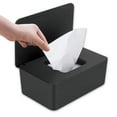 thumbnail image 1 of Rirool Tissue Storage Box - Portable Reusable Diaper Wipes Dispenser - Baby Case Wipe Holder - Keeps Fresh - Easy Open/Close Container Lid - Black, 1 of 8