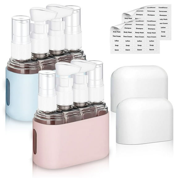 Rirool Travel Containers Set - 8 Pack TSA Approved Leak Proof Refillable Spray Bottles for Toiletries