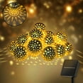 thumbnail image 1 of Rirool Warm White Metal Globe Solar String Lights, 16.4ft Waterproof 20LED Fairy Lights for Patio Garden Party Xmas Tree, 1 of 8