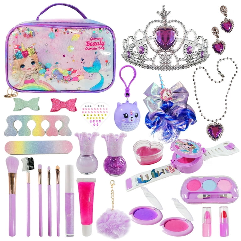 Kit Maquillage Enfants 32 Pièces - Lavable Princesse - Cadeau Fille