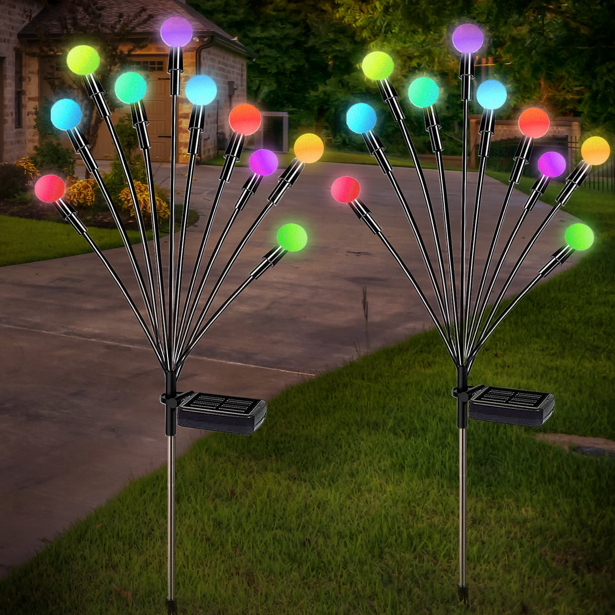 Rirool Waterproof Solar Garden Lights, Starburst Swaying Light Swaying