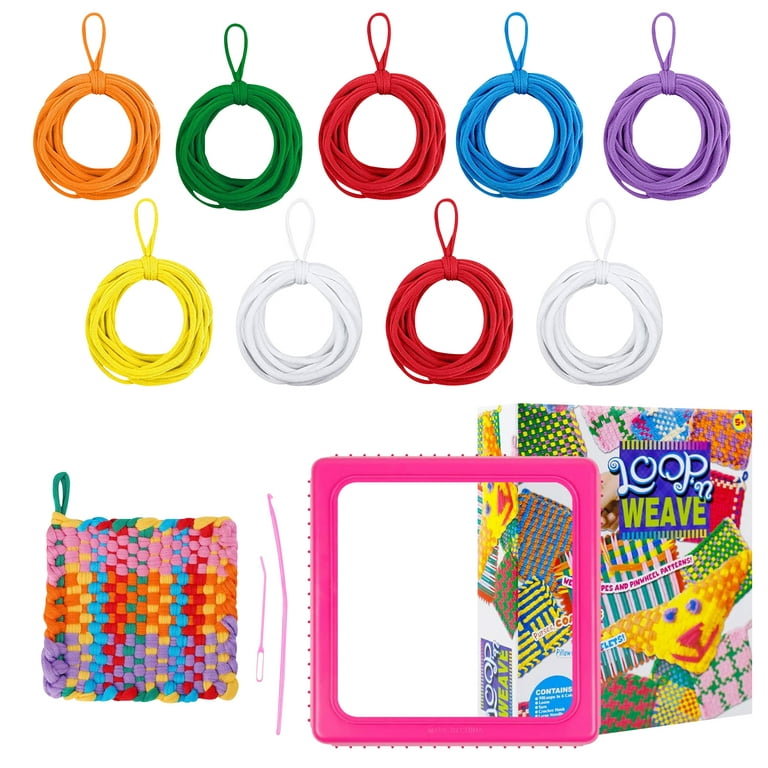 PREBOX Weaving Loom Kit Toys for Kids and Adults, Potholder Loops Crafts  for Girls Ages 6 7 8 9 10 11 12, 7 Pot Holder Loom Knitting Kits and Gifts