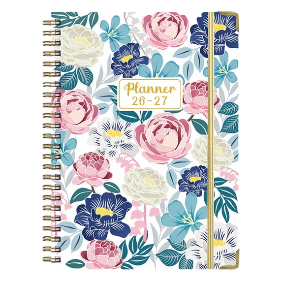 Rirozkan 2026 Weekly Planner, A5 Spiral Notebook, Daily Schedule Organizer, Workout Fitness Journal, Academic Year Diary for Productivity