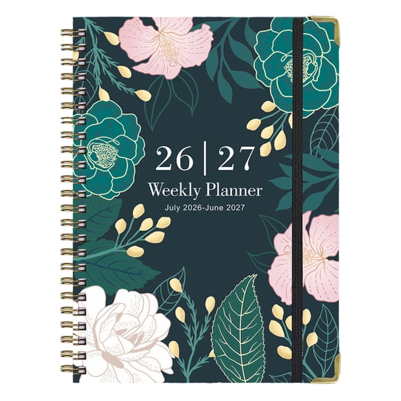 Rirozkan 2026 Weekly Planner, A5 Spiral Notebook, Daily Schedule Organizer, Workout Fitness Journal, Academic Year Diary for Productivity