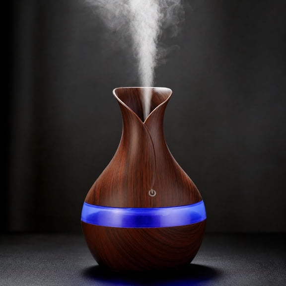 Rirozkan Aroma Humidifier, Wood Grain Vase Style Large Mist Diffuser for Living Space Relaxation