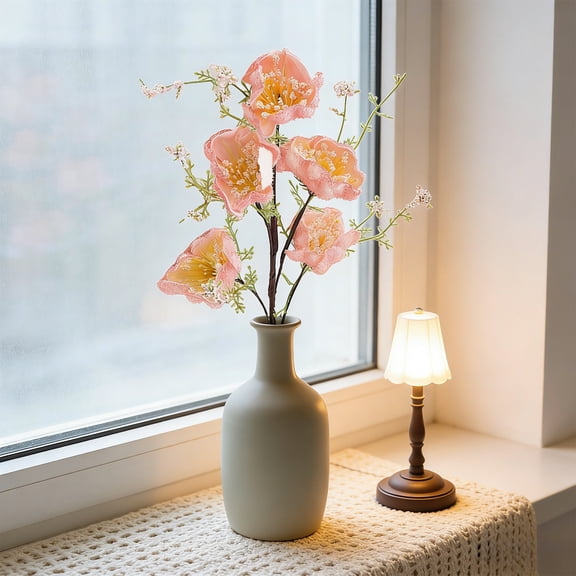 Rirozkan Artificial Flowers, Azalea Silk Plant, Realistic Faux Bush with Green Leaves, Fake Greenery, Home Wedding Party Table Decor for Spring Living Room Mantle