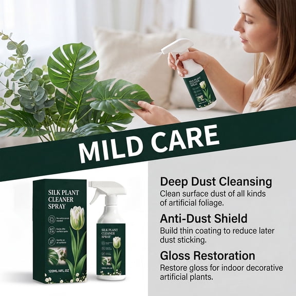 Rirozkan Artificial Plants Cleaner Spray, 4 fl oz Rejuvenating Dust Repellent & Shine Spray for Faux Greenery, Artificial Trees, Home and Office Decor