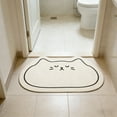thumbnail image 1 of Rirozkan Bath Mat, Cute Cat Diatomaceous Earth Mat, 16x24 Inch Non-Slip Fast Drying Mat, Absorbent Stone Mat for Bathroom Floor and Kitchen Sink, Easy to Clean Floor Mat, White, 1 of 6