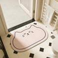 thumbnail image 1 of Rirozkan Bath Mat, Cute Cat Diatomaceous Earth Mat, 16x24 Inch Non-Slip Fast Drying Mat, Absorbent Stone Mat for Bathroom Floor and Kitchen Sink, Easy to Clean Floor Mat, Pink, 1 of 6