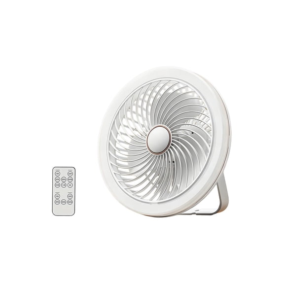 Rirozkan Camping Fan, Wall Hanging Portable with LED Light, Remote Control, Quiet Motor, Aromatherapy Diffuser for Tent, RV, Indoor Use