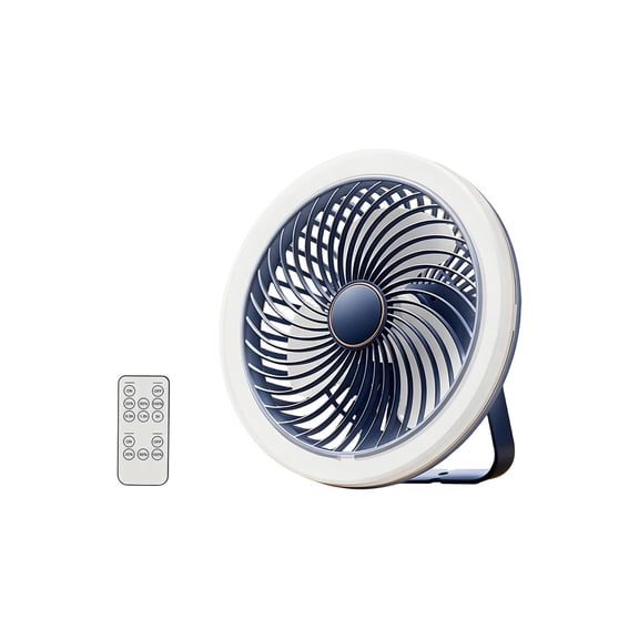 Rirozkan Camping Fan, Wall Hanging Portable with LED Light, Remote Control, Quiet Motor, Aromatherapy Diffuser for Tent, RV, Indoor Use