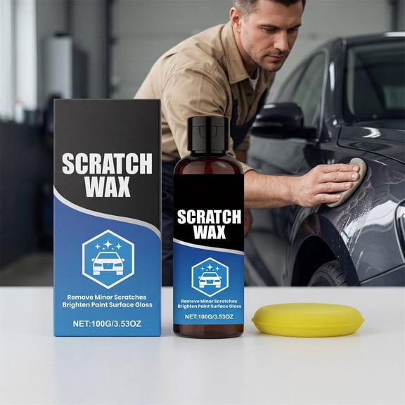Rirozkan Car Scratch Remover, 3 fl oz Auto Paint Repair Cream With Sponge Pad Polish Swirl Marks Light Scratches Clear Coat Renew For Vehicle Body Care And Touch Up